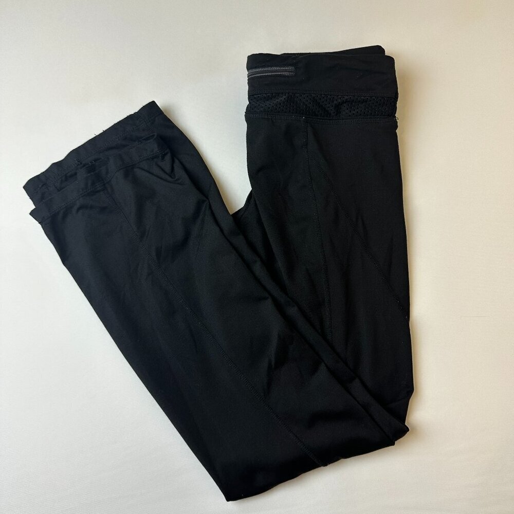 Tangerine Yoga Pants Womens Medium Black Mesh Waist Activewear Workout Running